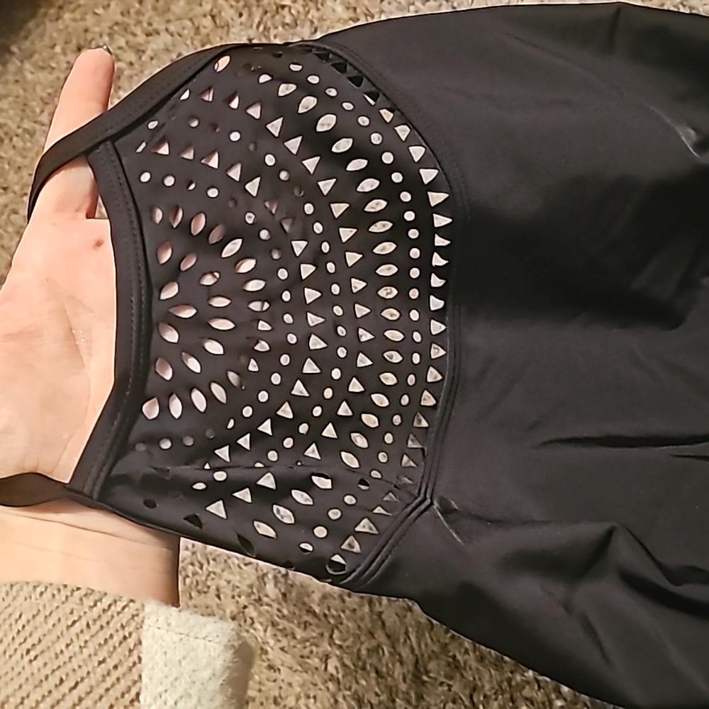 MERONA, Elegant Black Halter Neck womens Swimsuit. Sz large Great condition